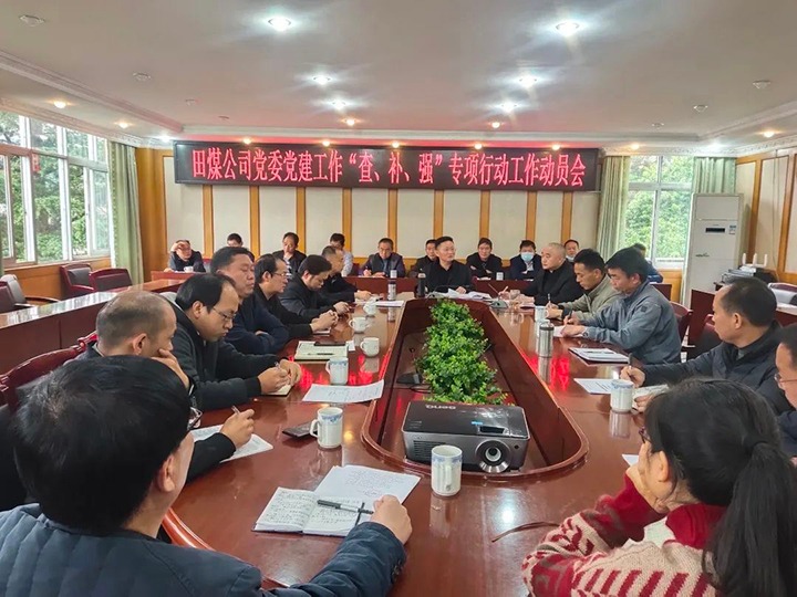 田坝煤矿公司党委召开党建事情“查、、、补、、、强”专项行动事情发动会
