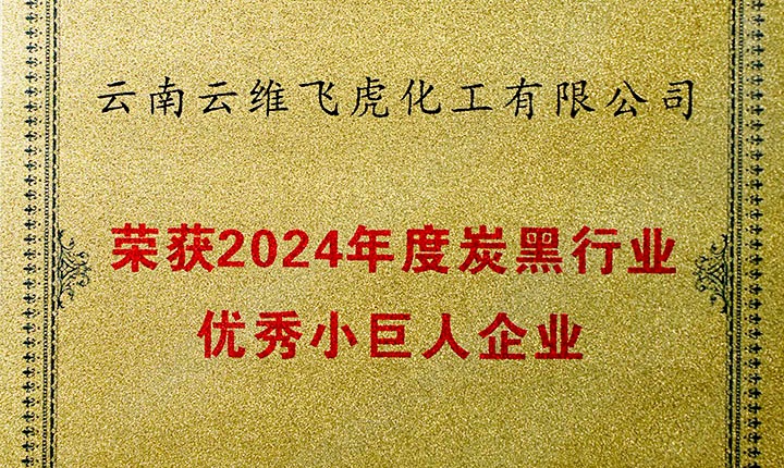 声誉加冕，未来可期！！！云维飞虎公司荣膺“中国炭黑行业优异小巨人”